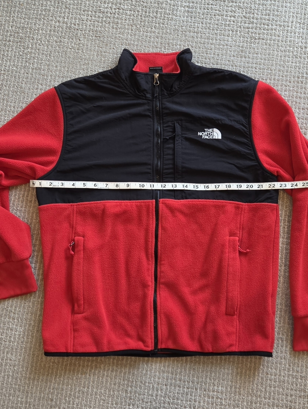 The North Face Red and Black Men's Medium Fleece Jacket